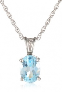 Sterling Silver 8x6mm Oval Blue Topaz Pendant Necklace Sterling Silver 8x6mm Oval Blue Topaz Pendant Necklace