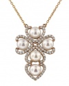 Effy Jewlery 14K Rose Gold Pearl and Diamond Cross Pendant, 1.18 TCW