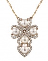 Effy Jewlery 14K Rose Gold Pearl and Diamond Cross Pendant, 1.18 TCW