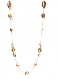 32 Inch Long Necklace for Women Handcrafted Gold Tone Czech Glass and Crystal 32 Inch Long Necklace for Women Handcrafted Gold Tone Czech Glass and Crystal