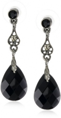 1928 Jewelry Spring Jet Black Delicate Teardrop Earrings 1928 Jewelry Spring Jet Black Delicate Teardrop Earrings