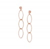 Rose Gold Plated Sterling Silver Oval Diamond Cut Link Earrings