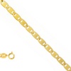 10k Solid Yellow Gold 1.2 mm (3/64 Inch) Mariner Chain Bracelet 7 w/ Spring Ring Clasp