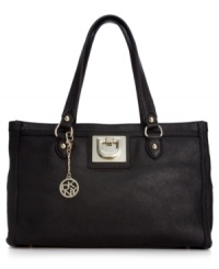 Add a little uptown attitude to your everyday look with this posh carryall from DKNY. Buttery-soft leather and gleaming golden hardware provide polish, while the slender crossbody strap and interior compartments offer instant versatility. Add a little uptown attitude to your everyday look with this posh carryall from DKNY. Buttery-soft leather and gleaming golden hardware provide polish, while the slender crossbody strap and interior compartments offer instant versatility.