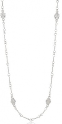 Judith Ripka Estate Sterling Silver and White Sapphire Chain Necklace, 34 Judith Ripka Estate Sterling Silver and White Sapphire Chain Necklace, 34