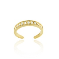 Gold Tone Over Sterling Silver Channel Set CZ Toe Ring Gold Tone Over Sterling Silver Channel Set CZ Toe Ring