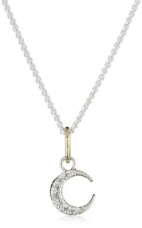Mizuki Silver and Diamond Petite Crescent Necklace, 16 Mizuki Silver and Diamond Petite Crescent Necklace, 16