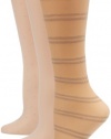 Ellen Tracy Women's Lurex 3 Pack Trouser Sock