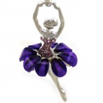 Lavender Light Purple Dancing Ballerina Dancer Dance Pendant Necklace Charm Designer Fashion Jewelry