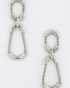 Fashion Jewelry - ANGULAR METAL LINKED EARRINGS - By Fashion Destination | Free Shipping (Silver)