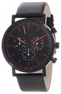 a.b. art Men's OC150 Series OC Black Stainless Steel Swiss Quartz Chrono Black Dial and Leather Strap Watch a.b. art Men's OC150 Series OC Black Stainless Steel Swiss Quartz Chrono Black Dial and Leather Strap Watch