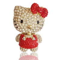 Korean Hello Kitty Style Flash Diamond Crystal Key Chain Ring Keyring Keychain Fob Holder Bag Handbag Ornament Decoration Hook, Red Korean Hello Kitty Style Flash Diamond Crystal Key Chain Ring Keyring Keychain Fob Holder Bag Handbag Ornament Decoration Hook, Red