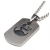 Atlas Jewels Silver Tone Stainless Steel Astrology Virgo Dog Tag Pendant Necklace