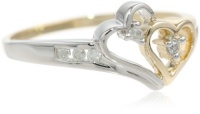 14k Two-Tone Diamond Heart Ring (1/10 cttw, H-I Color, I2-I3 Clarity)