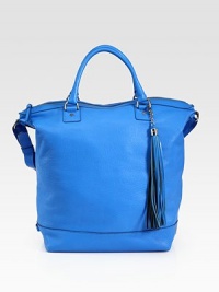 Gorgeous pebble-grain leather in a structured top-handle carryall, perfectly sized for all your essentials.Double top handles, 4½ dropAdjustable shoulder strap, 7½-11 dropTop zip closureOne inside zip pocketTwo inside open pocketsOne pen holderCotton lining11¼W X 16H X 7½DImported Gorgeous pebble-grain leather in a structured top-handle carryall, perfectly sized for all your essentials.Double top handles, 4½ dropAdjustable shoulder strap, 7½-11 dropTop zip closureOne inside zip pocketTwo inside open pocketsOne pen holderCotton lining11¼W X 16H X 7½DImported