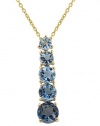 Effy Jewlery 14K Yellow Gold Blue Topaz Pendant, 3.49 TCW