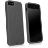 BoxWave Gummy Pixel Slim Fit Frosted TPU Gel Skin Case with Matte Pixelated Grid Pattern for iPhone 5 - Smoke Grey