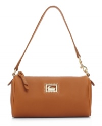 Dooney & Bourke's mini barrel purse in their leather Dillon II line works effortlessly with so many looks. Dooney & Bourke's mini barrel purse in their leather Dillon II line works effortlessly with so many looks.