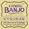 D'Addario J57 5-String Banjo Strings, Nickel, Custom Medium, 11-22