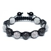 Bling Jewelry Shamballa Inspired Bracelet Unisex Black White Crystal Beads 12mm