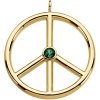 CleverEve 2013 Fall Winter Luxury Series 14K Yellow Gold 8.70 grams Genuine Topaz Peace Sign Pendant 04.00 mm