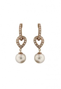 Effy Jewlery 14K Rose Gold Diamond and Pearl Earrings, .15 TCW Effy Jewlery 14K Rose Gold Diamond and Pearl Earrings, .15 TCW