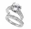 City by City Ring Set, Silver-Tone Round Cubic Zirconia Engagement (7-3/8 ct. t.w.) Size 7