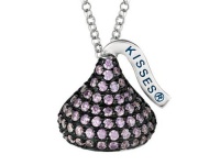 February Birthstone CZ's Medium Flat Back Shaped Hershey`s Kiss Pendant- 16 to 18 Inch Adjustable Chain Included in 925 Sterling Silver February Birthstone CZ's Medium Flat Back Shaped Hershey`s Kiss Pendant- 16 to 18 Inch Adjustable Chain Included in 925 Sterling Silver