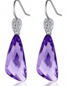 Wing Drop Swarovski Elements Crystal and Sparkling Rhinestones Earrings (Purple) 1074801
