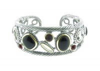 Designer Inspired Stone Cuff Bracelet Black Designer Inspired Stone Cuff Bracelet Black