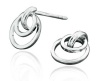 CleverEve Designer Series .925 Sterling Silver Designer Polished Triple Wire Criss-Cross Circle Huggie Postback Earrings 10.00 x 7.00mm