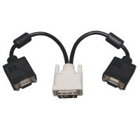Tripp Lite P120-001-2 Adapter/Splitter Cable - DVI-A M to (x2) HD15 F Tripp Lite P120-001-2 Adapter/Splitter Cable - DVI-A M to (x2) HD15 F