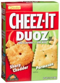 Cheez-It Baked Snack Crackers, Duoz, Sharp Cheddar & Parmesan, 13.7-Ounce Boxes (Pack of 4) Cheez-It Baked Snack Crackers, Duoz, Sharp Cheddar & Parmesan, 13.7-Ounce Boxes (Pack of 4)