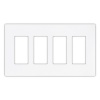 Cooper Wiring Devices 9524WS Aspire Screwless Wallplate, 4-Gang, White Satin