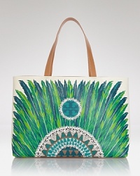 Tory Burch takes on-the-go accessorizing in an uptown direction with this multi colored tote, boasting a day-right look, sturdy leather trims, and room for all the essentials. Tory Burch takes on-the-go accessorizing in an uptown direction with this multi colored tote, boasting a day-right look, sturdy leather trims, and room for all the essentials.