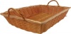 Oblong Natural Poly Woven Basket With Handle - 12 X 8 X 3