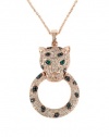 Effy Jewlery Signature Rose Gold Diamond & Emerald Pendant, .79 TCW
