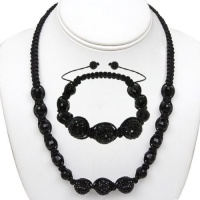 12mm Swarovski Crystal Inspired Beads with 10mm Round Black Pave Disco Ball Dia-Cut Adjustable Bracelet and Necklace Set,20-24 Adjustable Necklace, 7.5 to 11 Adjustable Bracelet 12mm Swarovski Crystal Inspired Beads with 10mm Round Black Pave Disco Ball Dia-Cut Adjustable Bracelet and Necklace Set,20-24 Adjustable Necklace, 7.5 to 11 Adjustable Bracelet
