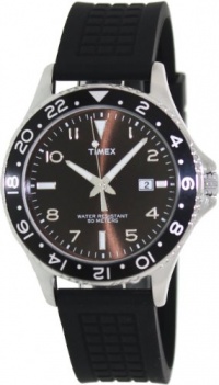 Timex Men's T2P029KW Ameritus Sport Black Sunray Dial, Black Silicone Strap Watch