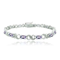 5.25ct Amethyst & Diamond Accent Infinity Bracelet 5.25ct Amethyst & Diamond Accent Infinity Bracelet