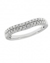 Effy Jewlery 14K White Gold Diamond Contour Band, .31 TCW Ring size 7