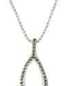 Judith Jack Reversibles Sterling Silver, Swarovski Marcasite and Crystal Wishbone Pendant Necklace