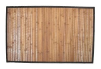 Natural Bamboo Step Mat, Dark Wood/Brown Trim Natural Bamboo Step Mat, Dark Wood/Brown Trim