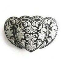 Artistic Hearts Black Belt Buckle Artistic Hearts Black Belt Buckle