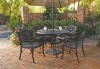 Home Styles 5554-308 Biscayne 5-Piece Outdoor Dining Set, Black Finish, 42-Inch