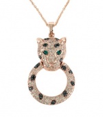 Effy Jewlery Signature Rose Gold Diamond & Emerald Pendant, .79 TCW