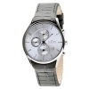Skagen Men's 329XLSLC Silver Dial Chronograph With Black Leather Band Watch