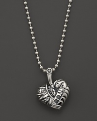 This Lagos pendant on ball chain celebrates New York City with a heart-shaped charm inscribed with some of NYC's famous landmarks: the Chrysler Building, the Brooklyn Bridge, the Empire State Building, Radio City Music Hall, the Statue of Liberty and Times Square. This Lagos pendant on ball chain celebrates New York City with a heart-shaped charm inscribed with some of NYC's famous landmarks: the Chrysler Building, the Brooklyn Bridge, the Empire State Building, Radio City Music Hall, the Statue of Liberty and Times Square.