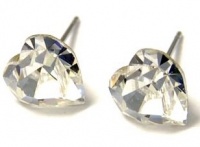 Sparkling Cute little 3/8 Swarovski Crystal Heart Shaped Stud Earrings Sparkling Cute little 3/8 Swarovski Crystal Heart Shaped Stud Earrings