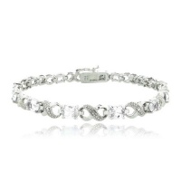 6.6ct White Topaz & Diamond Accent Infinity Bracelet 6.6ct White Topaz & Diamond Accent Infinity Bracelet